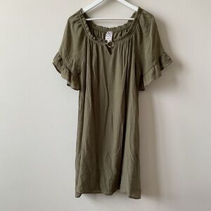 NAIF Sage Green Keyhole BOHO Dress Tortoise Ring Size XL